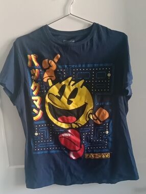Pac-Man Boys' Navy Graphic Tee with Yellow Pac-Man Illustration